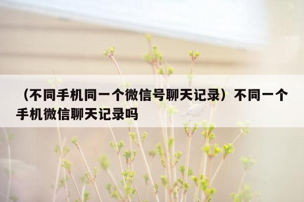 （不同手机同一个微信号聊天记录）不同一个手机微信聊天记录吗