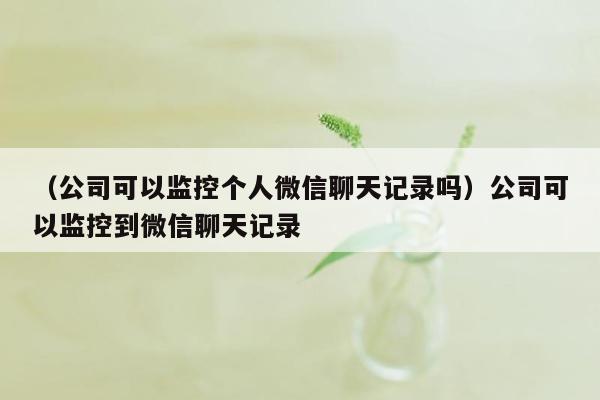 （公司可以监控个人微信聊天记录吗）公司可以监控到微信聊天记录