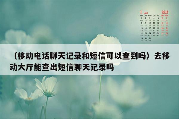 （移动电话聊天记录和短信可以查到吗）去移动大厅能查出短信聊天记录吗