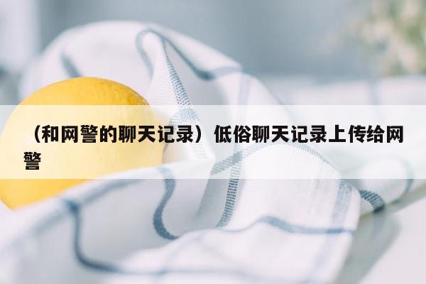 （和网警的聊天记录）低俗聊天记录上传给网警