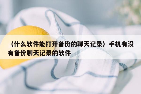 （什么软件能打开备份的聊天记录）手机有没有备份聊天记录的软件