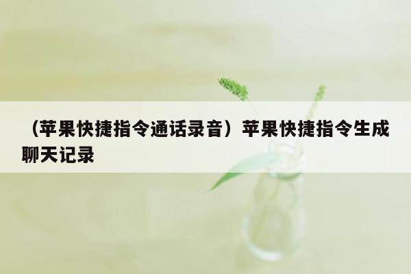 （苹果快捷指令通话录音）苹果快捷指令生成聊天记录