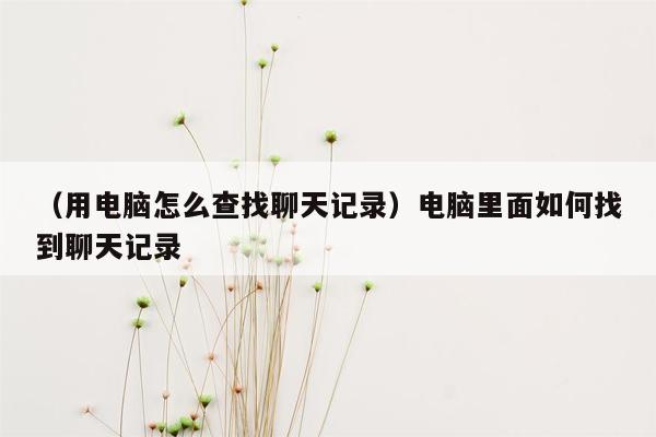 （用电脑怎么查找聊天记录）电脑里面如何找到聊天记录