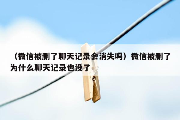 （微信被删了聊天记录会消失吗）微信被删了为什么聊天记录也没了