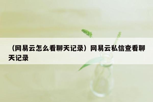 （网易云怎么看聊天记录）网易云私信查看聊天记录