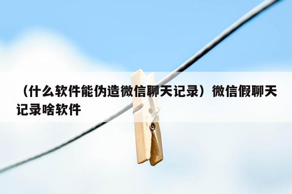 （什么软件能伪造微信聊天记录）微信假聊天记录啥软件