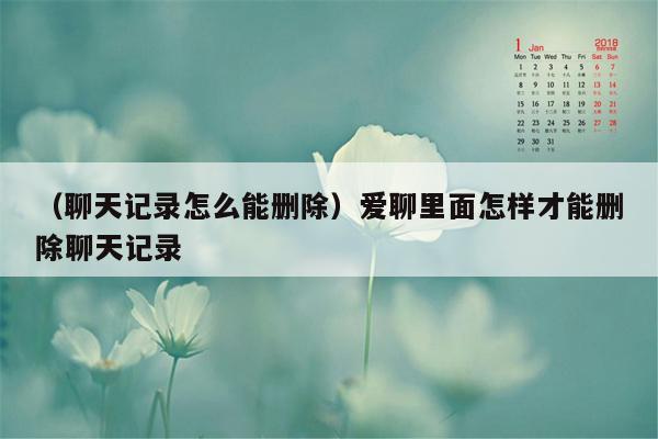 （聊天记录怎么能删除）爱聊里面怎样才能删除聊天记录