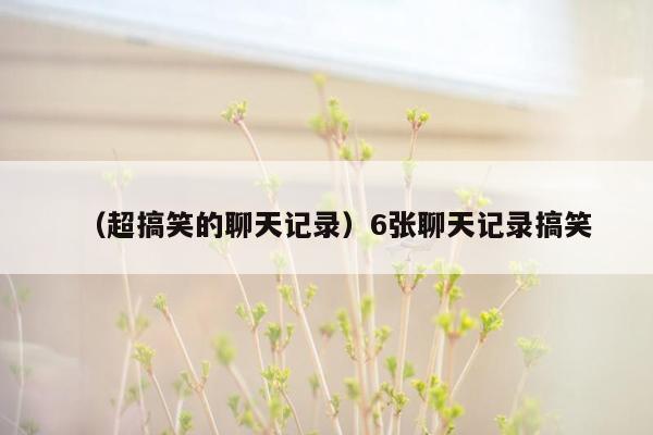 （超搞笑的聊天记录）6张聊天记录搞笑