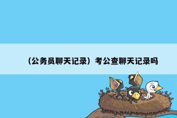 （公务员聊天记录）考公查聊天记录吗