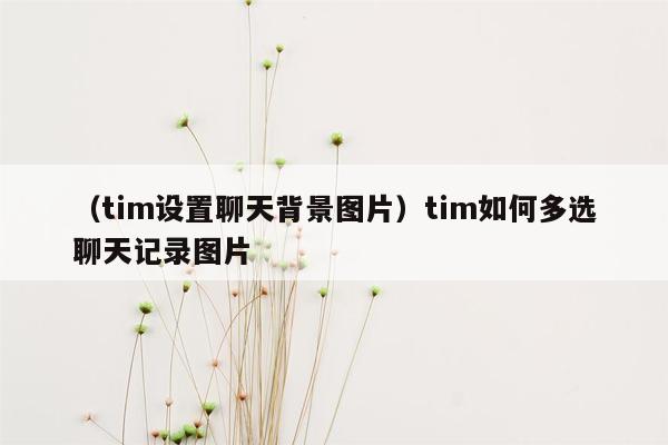 （tim设置聊天背景图片）tim如何多选聊天记录图片