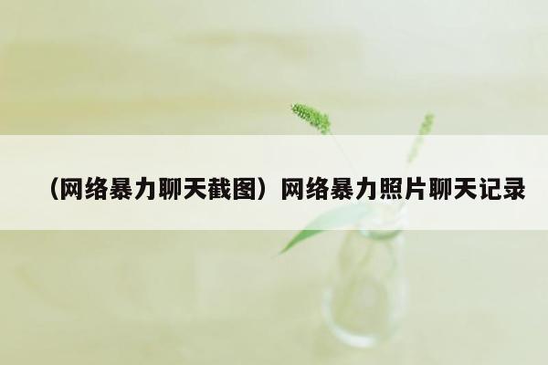 （网络暴力聊天截图）网络暴力照片聊天记录