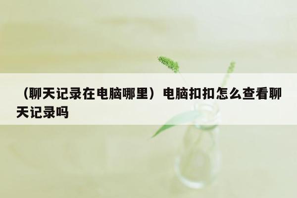 （聊天记录在电脑哪里）电脑扣扣怎么查看聊天记录吗