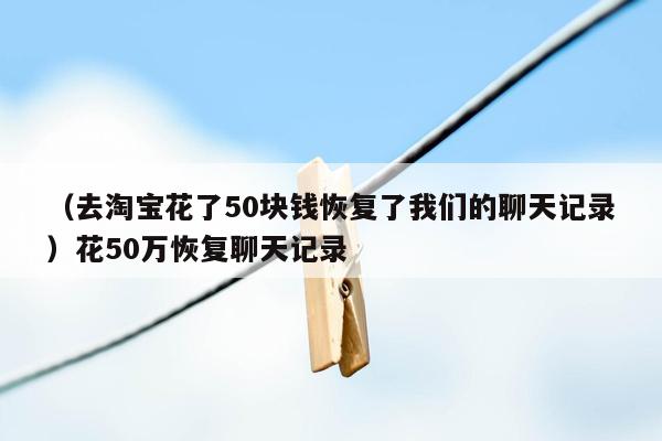 （去淘宝花了50块钱恢复了我们的聊天记录）花50万恢复聊天记录