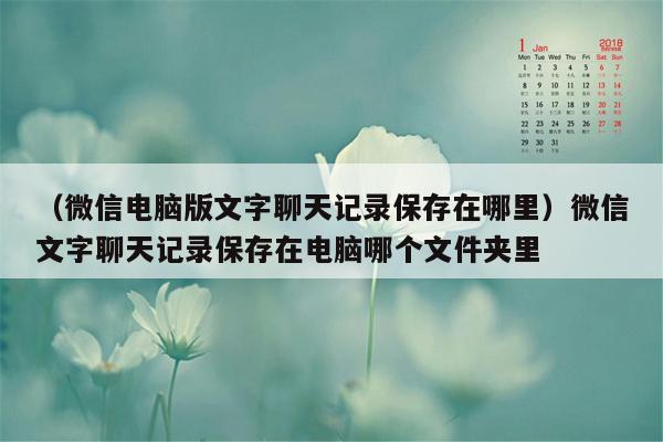 （微信电脑版文字聊天记录保存在哪里）微信文字聊天记录保存在电脑哪个文件夹里