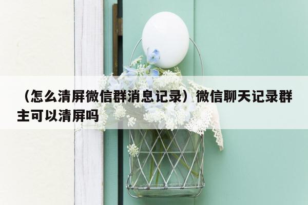 （怎么清屏微信群消息记录）微信聊天记录群主可以清屏吗