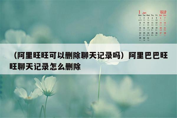 （阿里旺旺可以删除聊天记录吗）阿里巴巴旺旺聊天记录怎么删除