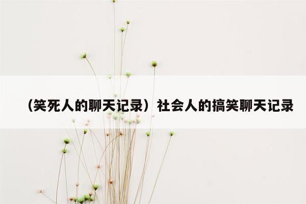 （笑死人的聊天记录）社会人的搞笑聊天记录