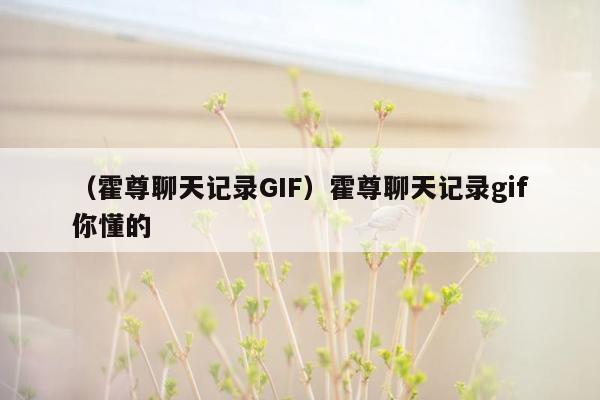 （霍尊聊天记录GIF）霍尊聊天记录gif你懂的