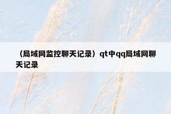 （局域网监控聊天记录）qt中qq局域网聊天记录