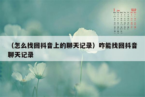 （怎么找回抖音上的聊天记录）咋能找回抖音聊天记录