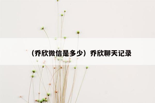 （乔欣微信是多少）乔欣聊天记录