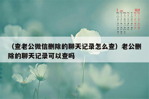 （查老公微信删除的聊天记录怎么查）老公删除的聊天记录可以查吗