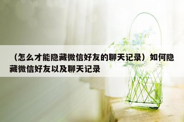 （怎么才能隐藏微信好友的聊天记录）如何隐藏微信好友以及聊天记录