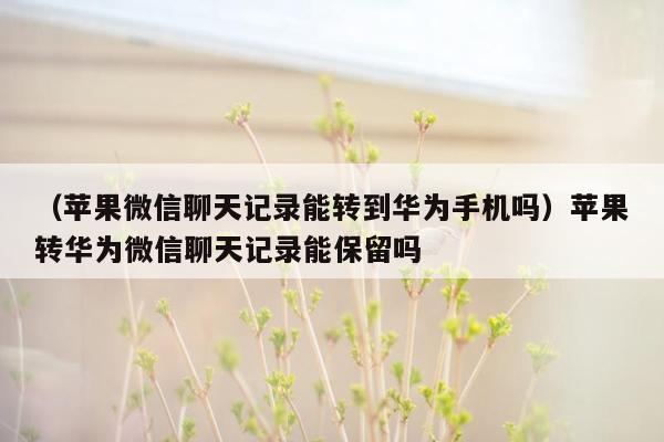 （苹果微信聊天记录能转到华为手机吗）苹果转华为微信聊天记录能保留吗