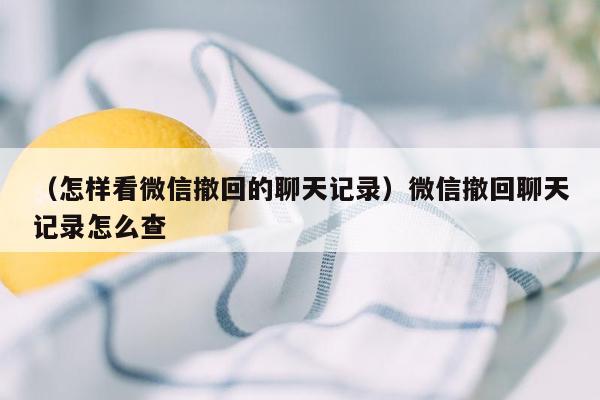 （怎样看微信撤回的聊天记录）微信撤回聊天记录怎么查