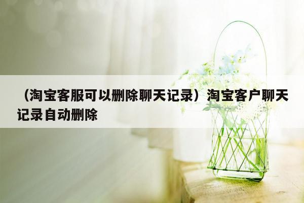 （淘宝客服可以删除聊天记录）淘宝客户聊天记录自动删除