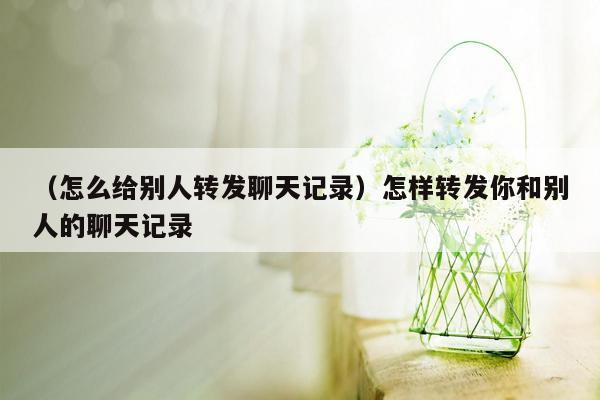 （怎么给别人转发聊天记录）怎样转发你和别人的聊天记录