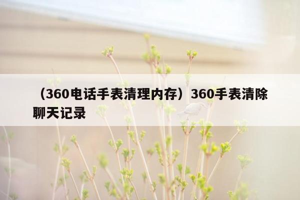 （360电话手表清理内存）360手表清除聊天记录