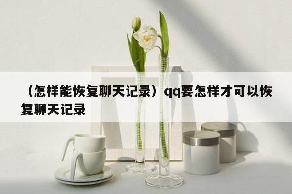 （怎样能恢复聊天记录）qq要怎样才可以恢复聊天记录