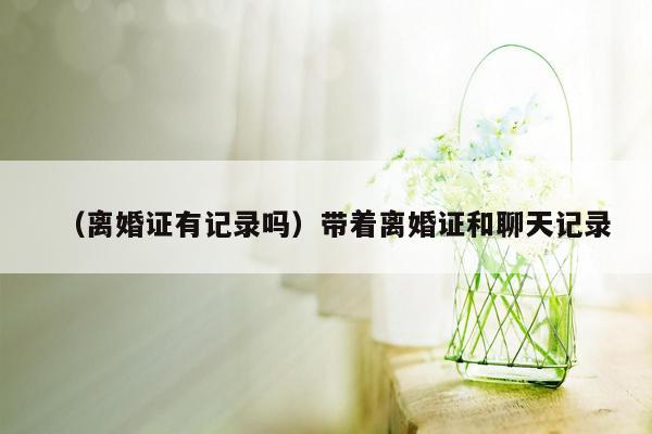 （离婚证有记录吗）带着离婚证和聊天记录