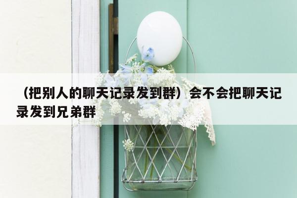 （把别人的聊天记录发到群）会不会把聊天记录发到兄弟群