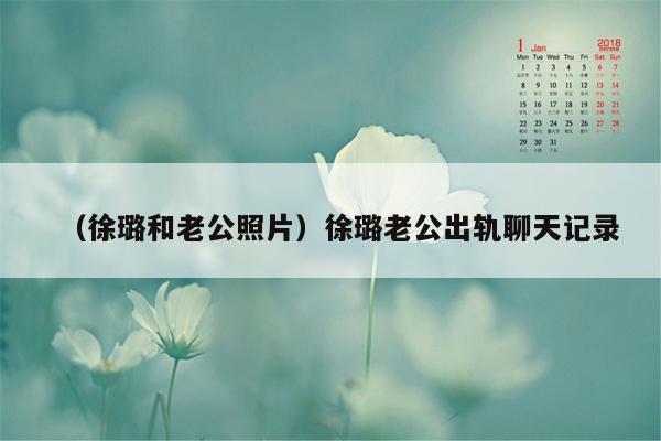 （徐璐和老公照片）徐璐老公出轨聊天记录