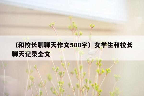 （和校长聊聊天作文500字）女学生和校长聊天记录全文