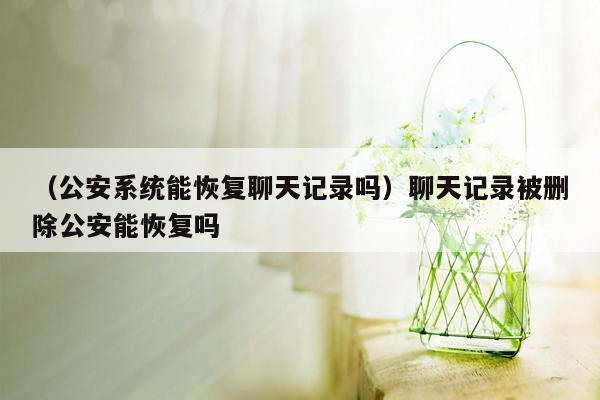 （公安系统能恢复聊天记录吗）聊天记录被删除公安能恢复吗