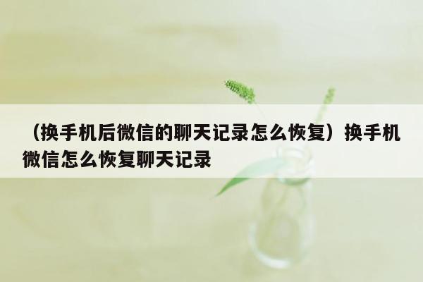 （换手机后微信的聊天记录怎么恢复）换手机微信怎么恢复聊天记录