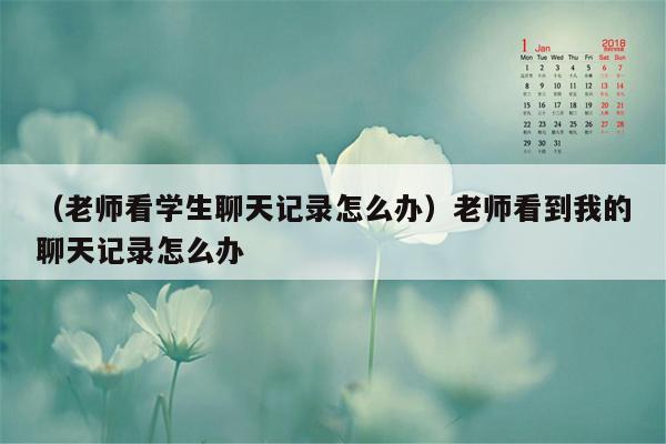 （老师看学生聊天记录怎么办）老师看到我的聊天记录怎么办