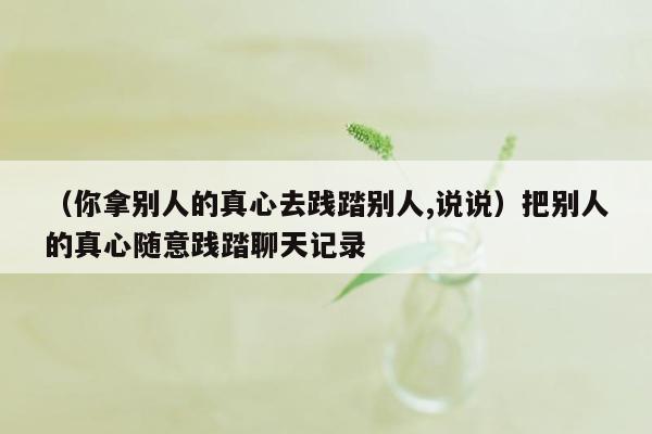 （你拿别人的真心去践踏别人,说说）把别人的真心随意践踏聊天记录