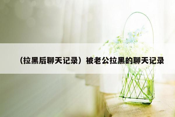 （拉黑后聊天记录）被老公拉黑的聊天记录