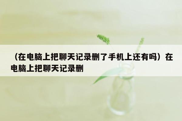 （在电脑上把聊天记录删了手机上还有吗）在电脑上把聊天记录删