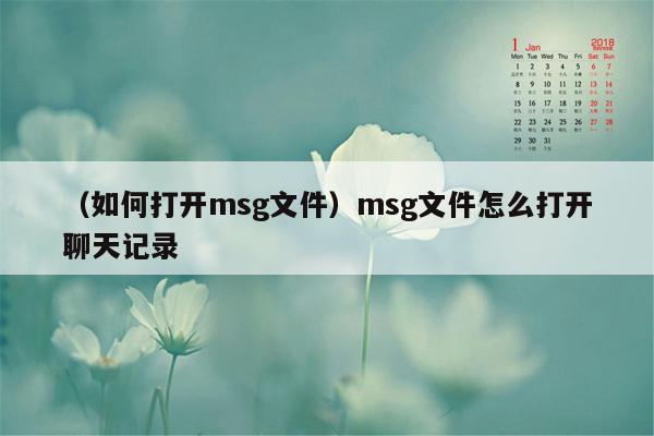 （如何打开msg文件）msg文件怎么打开聊天记录