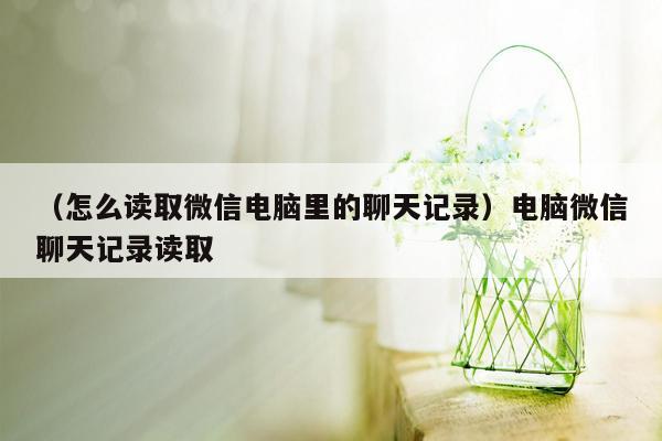 （怎么读取微信电脑里的聊天记录）电脑微信聊天记录读取