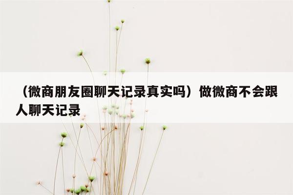 （微商朋友圈聊天记录真实吗）做微商不会跟人聊天记录