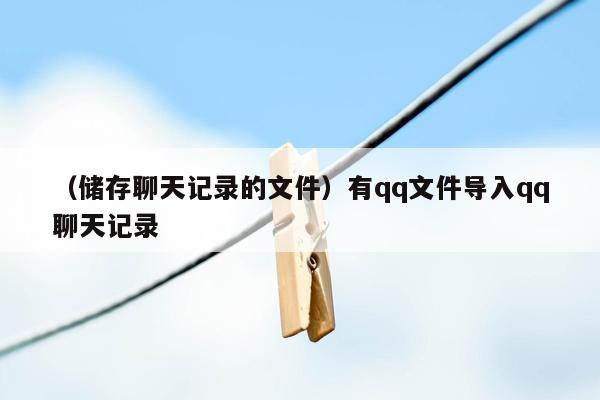 （储存聊天记录的文件）有qq文件导入qq聊天记录