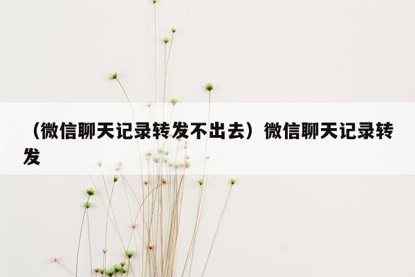 （微信聊天记录转发不出去）微信聊天记录转发