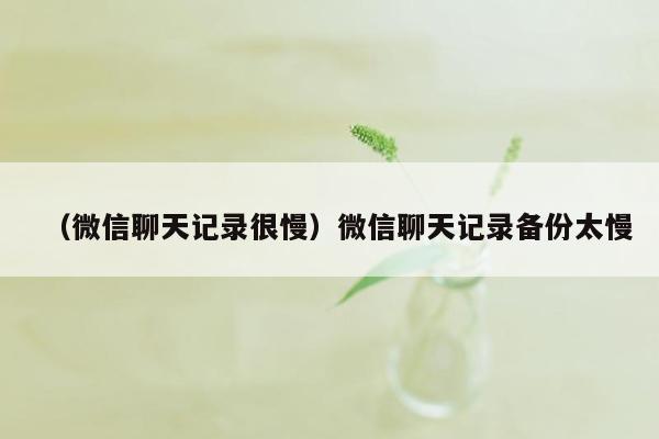 （微信聊天记录很慢）微信聊天记录备份太慢