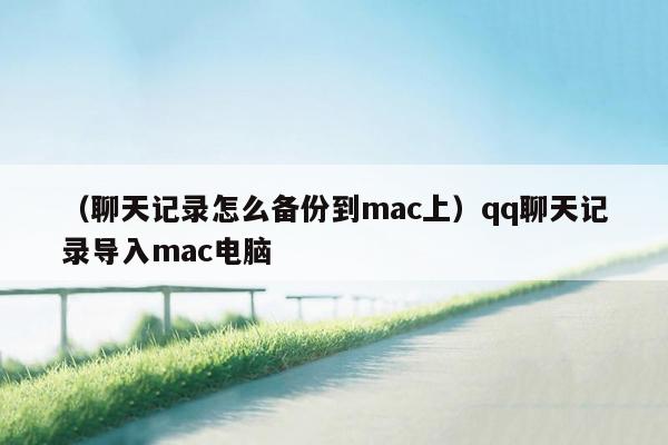 （聊天记录怎么备份到mac上）qq聊天记录导入mac电脑